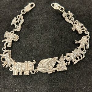 Silver-Tone Animal Charm Bracelet - Women’s Jungle Charm Bracelet